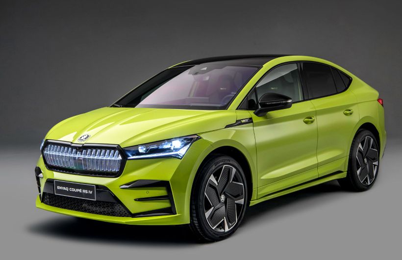 skoda, enyaq, enyaq coupe, vrs, hyper green, green